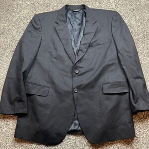 Jos A Bank Blazer Mens 46R Charcoal‎ Gray Wool Cashmere Blend Sport Coat Classic